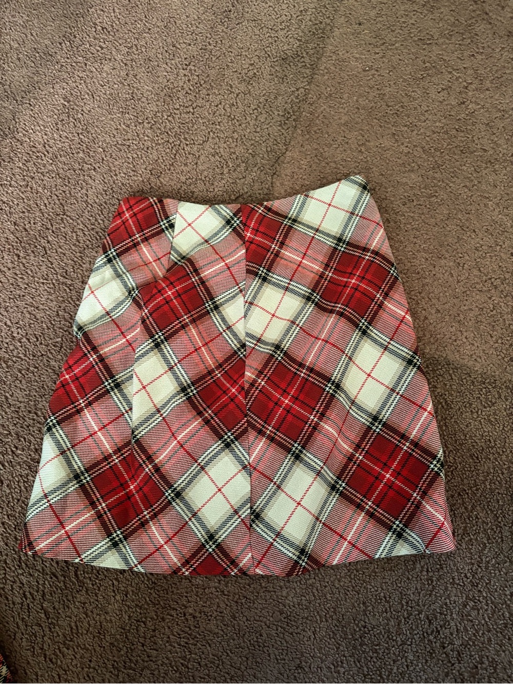 H&M Red White Plaid Mini Skirt